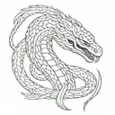 line work cobra simple outline tattoo design idea
