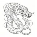 line work cobra simple outline tattoo design idea