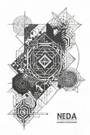 NEDA symbol with elements tattoo design idea