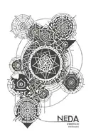 NEDA symbol with elements tattoo design idea