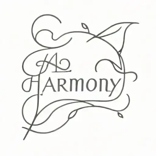 Harmony name written tattoo design idea
