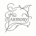 Harmony name written tattoo design idea