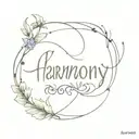 Harmony name written tattoo design idea