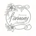 Harmony name written tattoo design idea