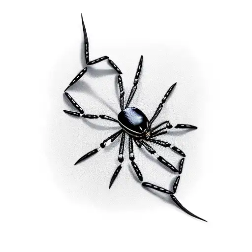 black widow spider on a pocket watch tattoo design idea