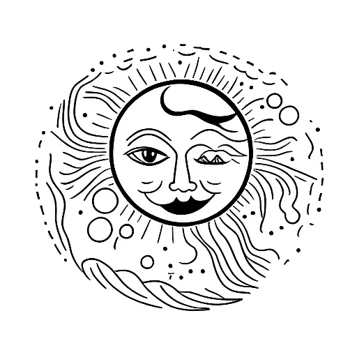 sun, sea, tennis, travel, family, trees tattoo design idea