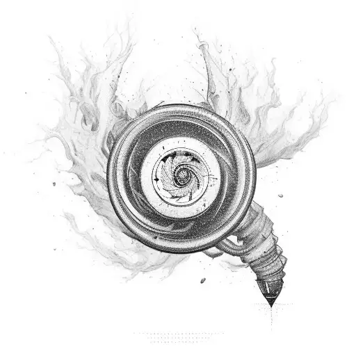 A turbocharger depicted as a powerful tornado tattoo design idea