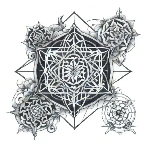 metatrons cube tattoo inspired tattoo design idea