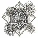 metatrons cube tattoo inspired tattoo design idea