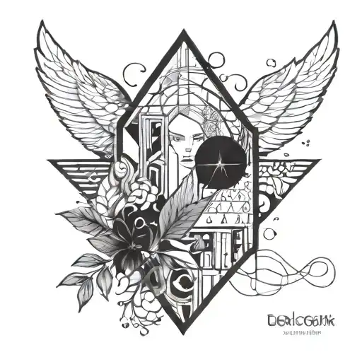 A tattoo design that combines elements of interior design and fashion editorials, creating a unique and stylish piece tattoo design idea