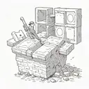 square peg in round hole tattoo design idea