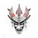 samurai viking face tattoo design idea