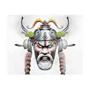 samurai viking face tattoo design idea