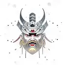samurai viking face tattoo design idea
