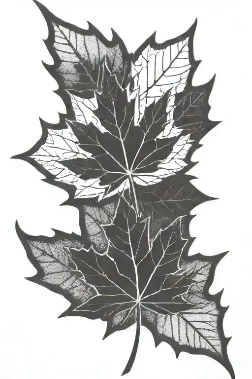 in memory of Canada flag maple leaf tattoo design idea