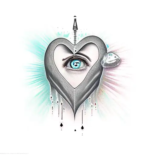 Crying Heart tattoo design idea