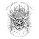 burning devil face tattoo design idea