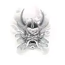 burning devil face tattoo design idea