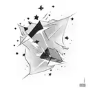 Shooting star symbolizing luck and destiny, representing the moment you met and the luck of having each other tattoo design idea