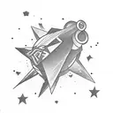 Shooting star symbolizing luck and destiny, representing the moment you met and the luck of having each other tattoo design idea