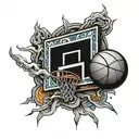 graphity basketball hoop  tattoo design idea