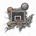 graphity basketball hoop  tattoo design idea