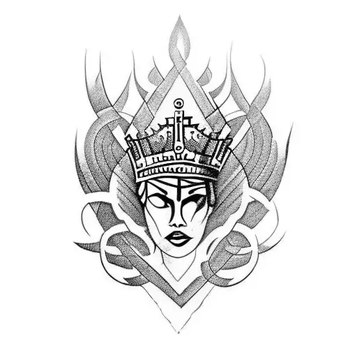 words Aaron's Queen tattoo design idea