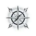 A traditional-style compass with the Chicago Blackhawks logo at its center, representing your passion for both traveling and hockey. tattoo design idea