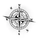 A traditional-style compass with the Chicago Blackhawks logo at its center, representing your passion for both traveling and hockey. tattoo design idea