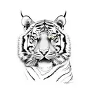 Tiger and moon tattoo design idea