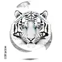 Tiger and moon tattoo design idea