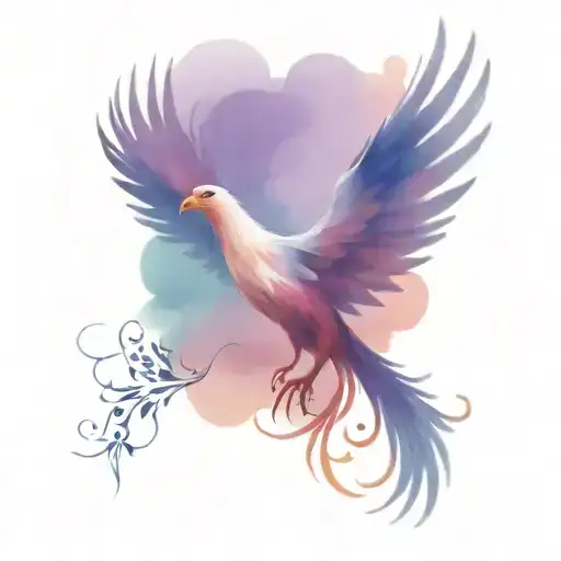 phoenix bird rising tattoo design idea