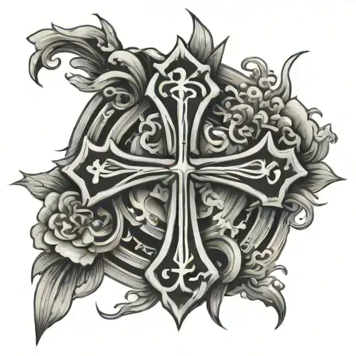 Japanese cross tattoo tattoo design idea