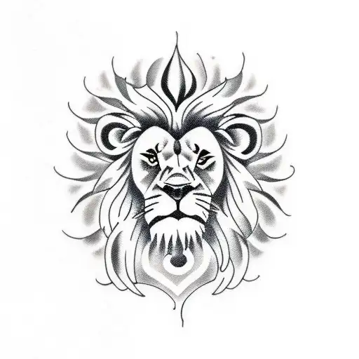 electrical lion tattoo design idea