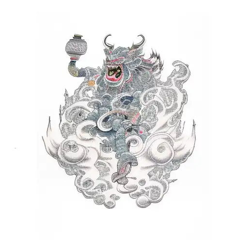 raijin tattoo design idea