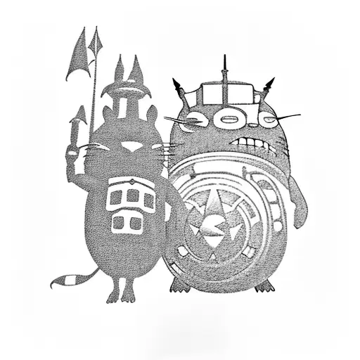 ironman, totoro, Harry Potter, la sirenita, Aladín, el rey león, Marvel, el castillo ambulante tattoo design idea