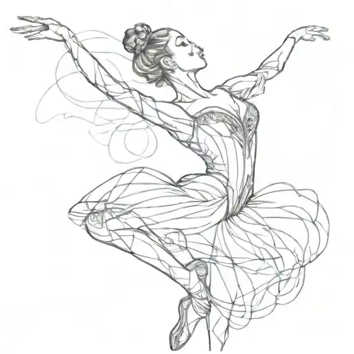 ballerina dancing tattoo design idea