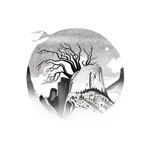 Yosemite national park tattoo design idea