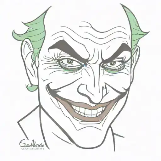 simple joker face tattoo design idea