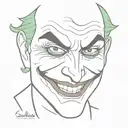 simple joker face tattoo design idea