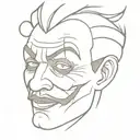simple joker face tattoo design idea
