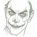simple joker face tattoo design idea