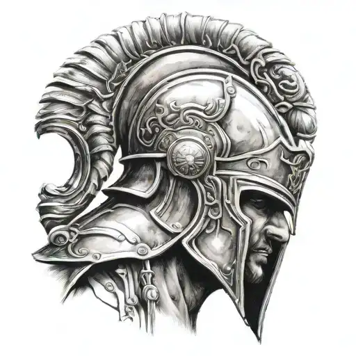 I want a tattoo that illustrates a head of a Roman gladiator and be on the theme of Rome and the collosseum. I want the  tattoo design idea
