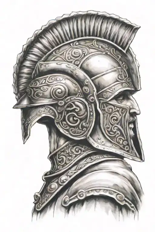 I want a tattoo that illustrates a head of a Roman gladiator and be on the theme of Rome and the collosseum. I want the  tattoo design idea