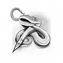 snake with a dagger  tattoo design idea
