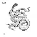 snake with a dagger  tattoo design idea