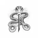 snake with a dagger  tattoo design idea