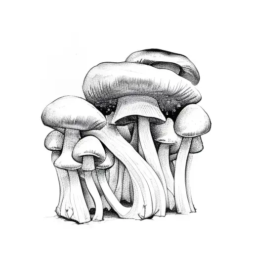 vines and mushroom tattoo design idea