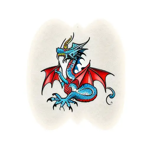 welsh dragon  tattoo design idea