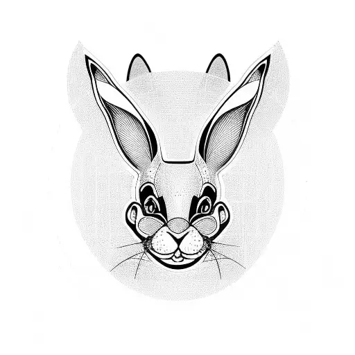 Playboy bunny logo incorporated into a blackwork geometric design tattoo design idea